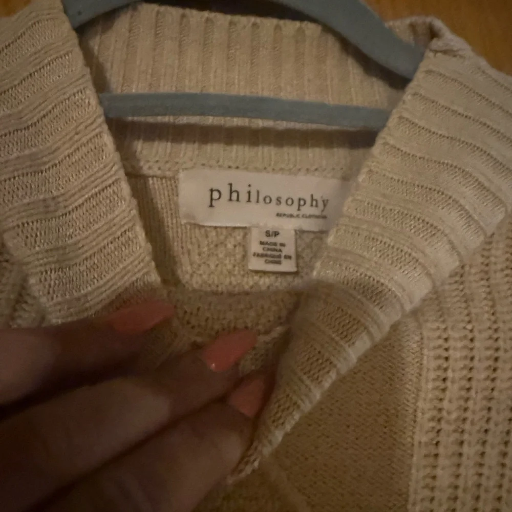 Philosophy Cream Textured Knit Sweater - Picture 3 of 5